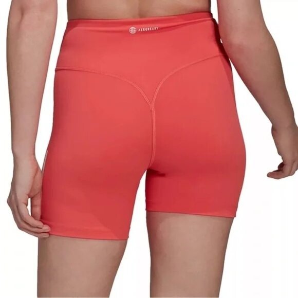 Adidas Womens Training Shorts Tights HT3479 Semi Turbo Pink Size XS XSmall - Picture 3 of 5